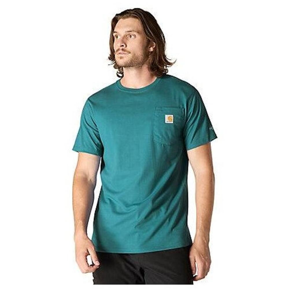 NWT Carhartt Force Relaxed Fit Short Sleeve Pocket T-Shirt in Teal size XL